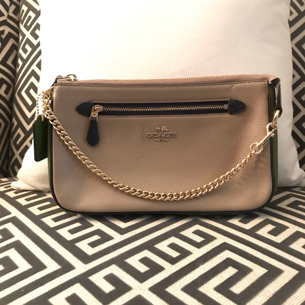 $175 Coach Nolita Colorblock Clutch Stone